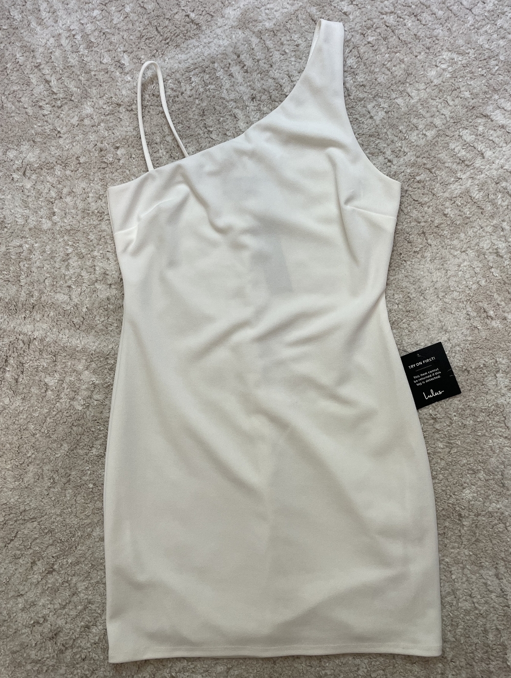 Lulu's White One-Shoulder Bodycon Dress Size S